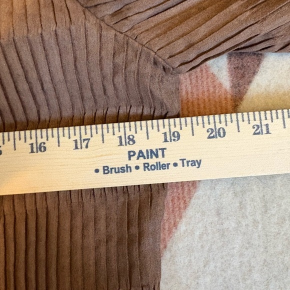 Toni Morgan Medium Chocolate Brown Jacket Button Down Pleated Collared Patterned - Picture 11 of 16